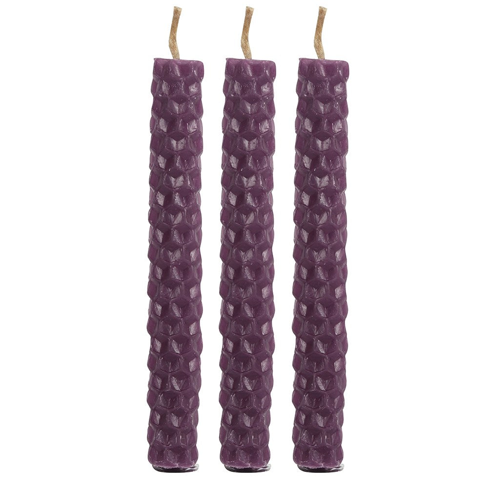 Pack of 6 Purple Beeswax Spell Candles - GothandAlternative