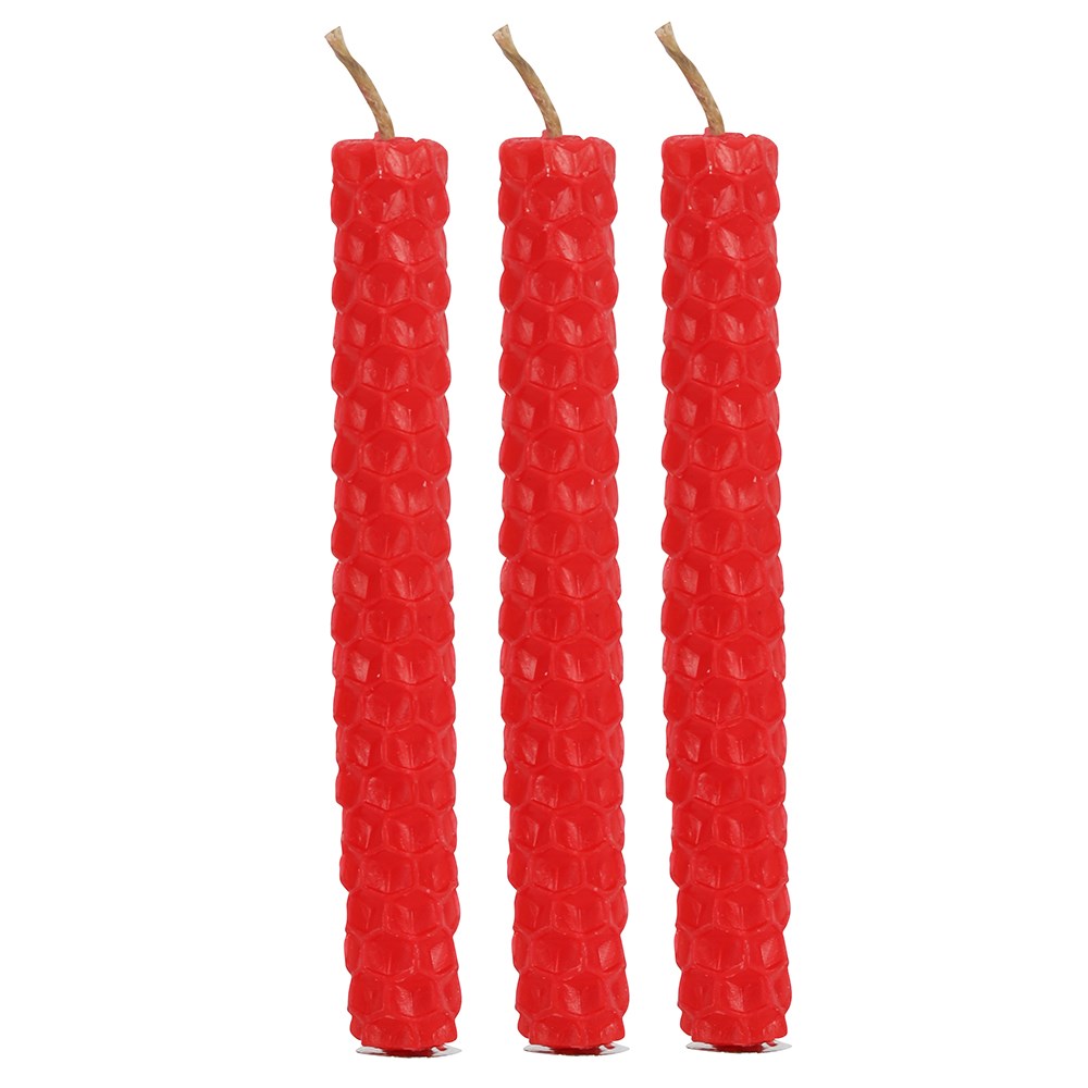 Pack of 6 Red Beeswax Spell Candles - GothandAlternative