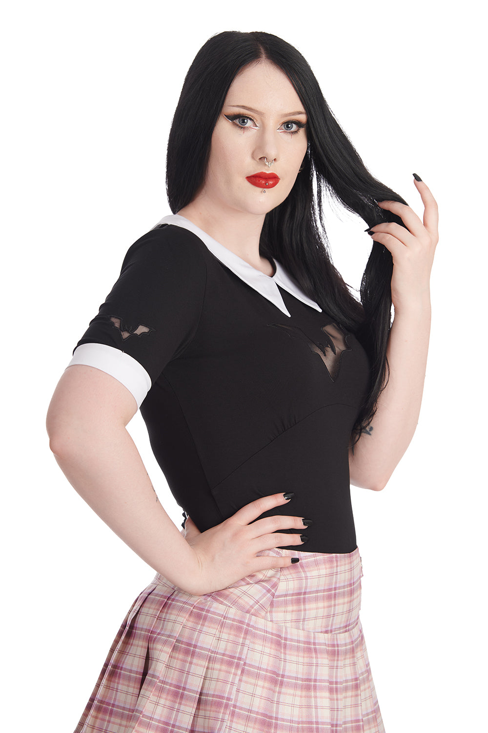 Banned Apparel Bat Bewear Jersey Top with Bat Cut-Out