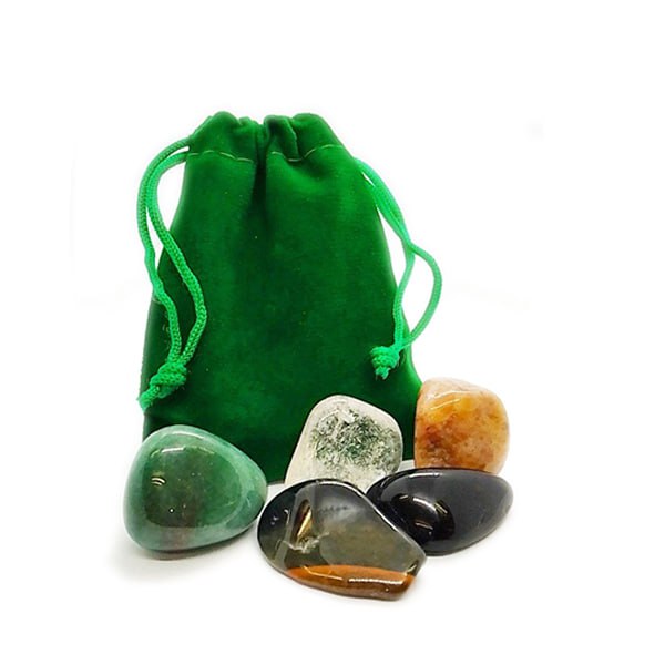 Zodiac Earth Element Crystal Tumblestone Gift Set