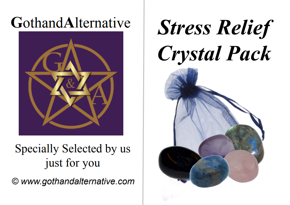 Stress Relief Healing Crystal Tumblestone Gift Set - GothandAlternative